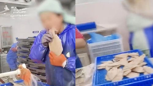 水产加工厂员工用牙给生鱼剥皮 公司回应 临时工为了速度快多挣钱